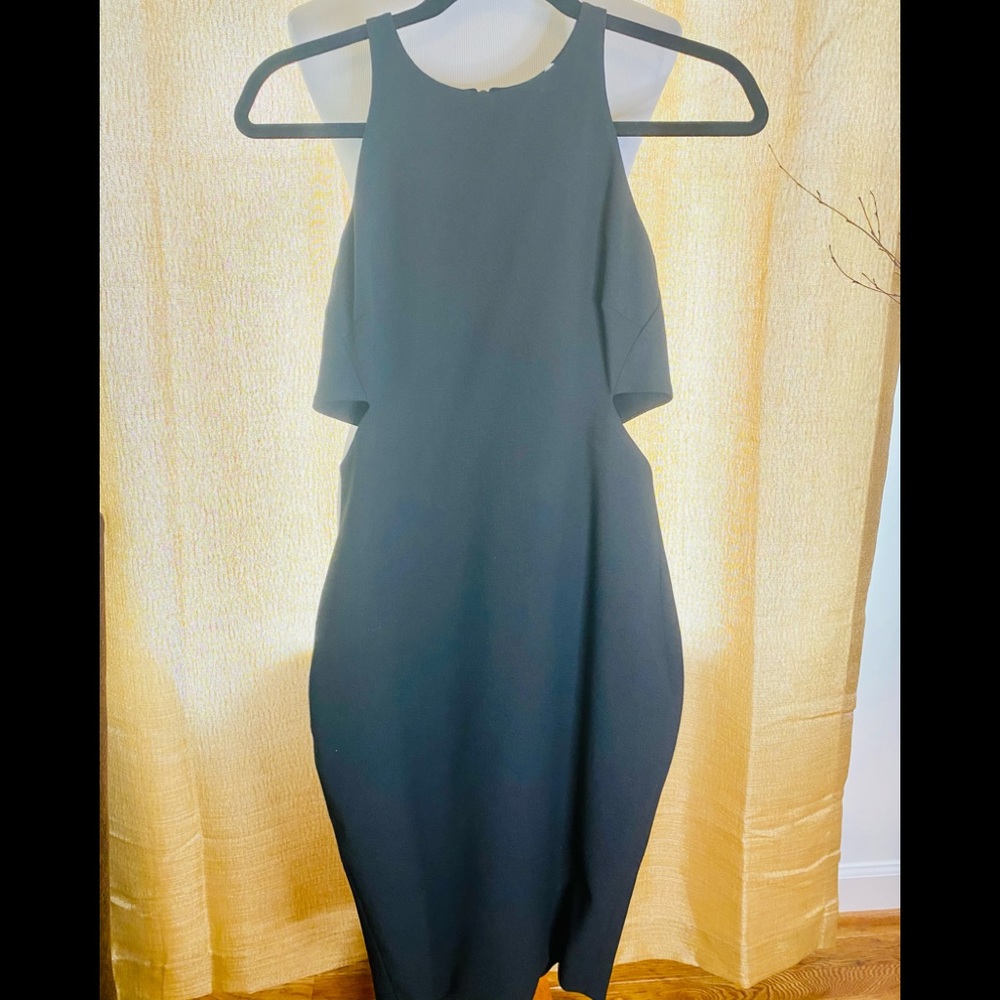 Elizabeth and James black dress with cutouts.